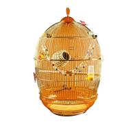 Jaula para pájaros Jaula for pájaros Grande de Metal Estilo Retro Dorado, Ideal for Colgar Loros, gorriones Java, periquitos y cacatúas Soporte de Jaula de Vuelo