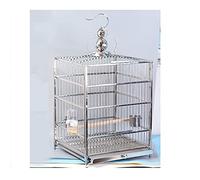 Jaula para pájaros, jaula grande de acero inoxidable para pájaros, jaula de cría de periquitos, jaula cuadrada para cacatúas, peonías, loros, jaulas para pinzones, D
