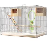 Jaula para Pájaros, Jaula Pájaros, Jaula de Acero Inoxidable de 24 Pulgadas for pájaros con Escalera en el Techo for cacatúas, periquitos, agapornis