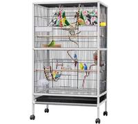 Jaula para Pájaros, Jaula Pájaros, Jaula de Metal con Escalera en el Techo y área de Juegos for cacatúas, periquitos, agapornis, Perchas de Vuelo, Jaula for pájaros