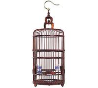 Jaula para pájaros Jaula para pájaros Jaula para tordos Jaula Circular para pájaros Linterna para casa Decoración Tallada en Madera Nido de Madera Casa para pájaros para agapornis Pinzones Jaula para