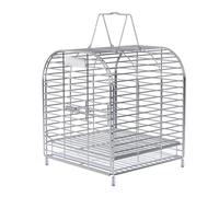 Jaula para pájaros Jaula portátil de Acero Inoxidable for pájaros, Ideal for Llevar Mascotas al Aire Libre, como Loros, gorriones Java y Canarios Soporte de Jaula de Vuelo(Pequeño)
