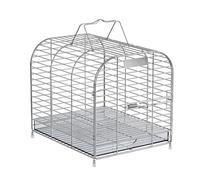 Jaula para pájaros Jaula portátil de Acero Inoxidable for pájaros, Ideal for Llevar Mascotas al Aire Libre, como Loros, gorriones Java y Canarios Soporte de Jaula de Vuelo(Grande)