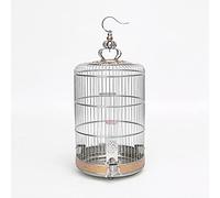 Jaula para pájaros, Jaulas for pájaros de Acero Inoxidable, jaulas Redondas Metal, Grandes Casas for, portadores creativos Retro for(Silver 45cm/17.7in)