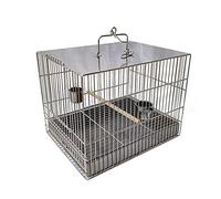 Jaula para pájaros/jaulas para pájaros Jaula para pájaros Cuadrada de Acero Inoxidable Jaula para Loros con baño Pájaro Fuera del Estuche de Transporte Jaulas para cría de Mascotas de Soldadura de