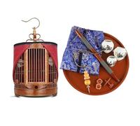 Jaula para Pájaros Jaulas para Pájaros Portátiles, Jaula para Pájaros Tallada Creativa, Jaulas para Pájaros De Bambú, Jaula para Pájaros Duradera, Portadores De Pájaros Vintage Jaula De Vuelo(36cm)