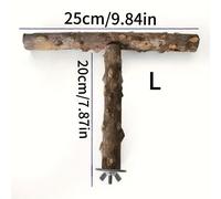 Jaula para pájaros, percha multifuncional de T, rama de madera de , percha, palo de pie, palo para afilar , jaula para pájaros con percha superior (color aleatorio)
