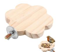 Jaula para pájaros - plataforma de madera natural, juguete de soporte para loros, accesorios de patio de ondas, soporte duradero, rama de masticación segura | Uso para cacatúas de interior Si
