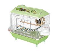 Jaula para pájaros, Refugio transparente portátil para periquitos, con percha de madera, para periquitos grandes, pinzones inseparables y loros ornamentales, interior