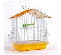 Jaula para pájaros sólida, Jaula para pájaros con Techo, Jaula para periquitos con Caja de alimentación, Jaula para pájaros de Metal, Jaula de baño Ornamental para pájaros Canarios pequeños para