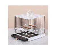 Jaula para pájaros sólida Jaula para pájaros de plástico Jaula para pájaros Cuadrada de plástico Jaula para pájaros con Perlas de Seda Dorada Jaula para Loros pequeña y portátil para agapornis