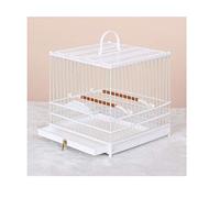 Jaula para pájaros sólida Jaula para pájaros de plástico Jaula para pájaros Cuadrada de plástico Jaula para pájaros con Perlas de Seda Dorada Jaula para Loros pequeña y portátil para agapornis