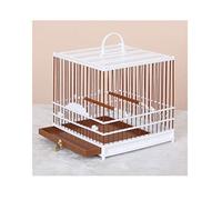 Jaula para pájaros sólida Jaula para pájaros de plástico Jaula para pájaros Cuadrada de plástico Jaula para pájaros con Perlas de Seda Dorada Jaula para Loros pequeña y portátil para agapornis