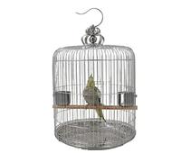 Jaula para pájaros sólida, Receptor de Semillas, Portador de pájaros, Estilo Retro clásico, Jaula cilíndrica para pájaros de Acero Inoxidable, Jaula para pájaros para Canarios, Amor, cría de pájaros,