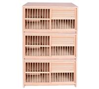 Jaula para Palomas con Bandeja para Huevos, Puerta Corrediza, Pajarera con Media Contraventana, Bandeja Extraíble para Heces, Caja De Cría De Pino para Pájaros.(Natural*3,90cm)