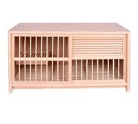 Jaula para Palomas con Bandeja para Huevos, Puerta Corrediza, Pajarera con Media Contraventana, Bandeja Extraíble para Heces, Caja De Cría De Pino para Pájaros.(Natural*1,80cm)