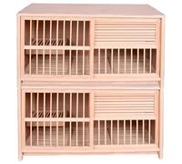Jaula para Palomas con Bandeja para Huevos, Puerta Corrediza, Pajarera con Media Contraventana, Bandeja Extraíble para Heces, Caja De Cría De Pino para Pájaros.(Natural*2,80cm)