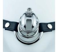 Jaula para pene de acero inoxidable con diseño de cobra, juguete sexual de castidad para hombres, anillo anticaída opcional, te permite experimentar el máximo placer en tu vida erótica.(C,50mm)