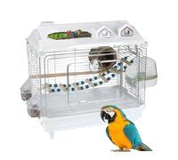 Jaula para periquitos - Caseta para periquitos de metal, pajarera compacta, jaula con | cómoda instalación doméstica para pájaros pequeños, animales domésticos de interior, papilla