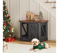 Jaula para Perros, Caja de Perro de 73 cm, Jaula para Perros de Tres Puertas para Uso Doméstico, Puerta Corredera, Casa Moderna de Madera para Perros, Cachorros, Diseño Reforzado, Negro