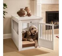 Jaula para Perros Confort Modelo Arkansas - Perrera de Interior - Fabricado con ECOFLEX - Cuatro Colores y Tres tamaños a Elegir (Blanco, L (91,2X60,2X71,1cm))
