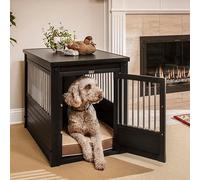 Jaula para Perros Confort Modelo Arkansas - Perrera de Interior - Fabricado con ECOFLEX - Cuatro Colores y Tres tamaños a Elegir (Negro, L (91,2X60,2X71,1cm))