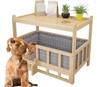 Jaula para Perros de Madera Maciza, Cama para Mascotas, Muebles de Interior para Perros y Gatos, mesita de Noche Multifuncional para Golden Retrievers y Otras Mascotas Medianas.
