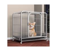 Jaula para Perros Dog Cage For Large Dogs Medium with Toilet Household Indoor and Outdoor Pet Supplies(Silver,Pequeño)