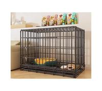 Jaula para Perros Dog Cage For Small Dogs Indoor Medium Folding with Toilet Pet Special Kennel(Negro,Grande)