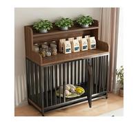 Jaula para Perros Dog Cage Medium and Large Household Indoor with Toilet Pet Storage Luxury Bold Kennel House(A)