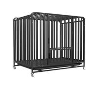 Jaula para Perros Grandes Perrera Metálica Jaula de Interior para Perros Casa para Mascotas de Tamaño Mediano a Grande(L,Black)