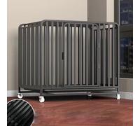 Jaula Para Perros Indestructible De Alta Resistencia, Con Ruedas Universales Silenciosas, Jaula Para Perros A Prueba De Escapes, Con Bandeja Extraíble, Jaula Extra Grande Para Interiores,E,XL