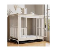 Jaula para Perros Jaula De Madera For Perros Estilo Mueble, Caseta For Interior con Inodoro, Grande For Mascotas Casa para Perros(Blanco)