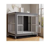 Jaula para Perros Jaula De Madera For Perros Estilo Mueble, Caseta For Interior con Inodoro, Grande For Mascotas Casa para Perros(Grey)