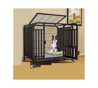 Jaula para Perros Medium Dog Crate with Sliding Indoor Kennel Top for Dogs Up to 90 Pounds para Uso doméstico(Negro)