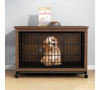 Jaula para Perros Muebles medianos Nido para Perros Mesa Trasera Casa para Perros Future Casa para Perros Resistente para Interiores con Mesa Casa para Perros (Nogal Negro) (Nogal Amarillo)