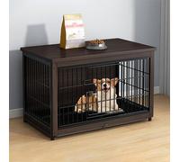 Jaula para Perros Muebles medianos Nido para Perros Mesa Trasera Casa para Perros Future Casa para Perros Resistente para Interiores con Mesa Casa para Perros (Nogal Negro) (Nogal Negro)