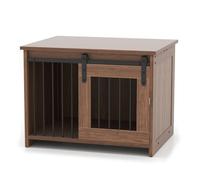 Jaula para perros multiusos 80 x 60 x 60 cm con puerta corredera práctica acabado moderno de madera marrón 20_0018591