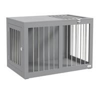 Jaula para Perros PawHut para casa, caseta para Perros, Jaula para Perros medianos, caseta para Perros con Puertas, caseta para Perros, Jaula de Transporte, Gris, 80 x 50 x 56,5 cm
