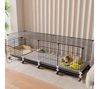 Jaula para perros pequeños y medianos, caseta interior con inodoro integrado, ruedas universales y almohadillas para los pies