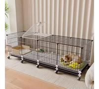 Jaula para perros pequeños y medianos, caseta interior con inodoro integrado y ruedas universales, equipada con almohadillas para los pies para mayor estabilidad y comodidad