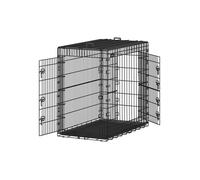 Jaula para Perros Plegable con 2 Puertas 122 x 74 x 114 cm Negro