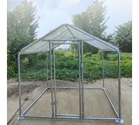 Jaula para Pollos Al Aire Libre, Gallinero De Metal con Cubierta Impermeable, Gallinero Grande para Aves De Corral, Conejos, Pollos, Patos, Gansos(200 * 300 * 167cm)
