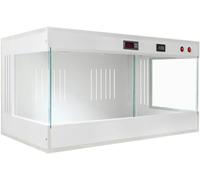 Jaula para reptiles de mascotas, vidrio panorámico de PVC blanco que mantiene el calor, lagarto, tortuga, pitón, mantiene caliente con vidrio panorámico, caja de alimentación para mascotas para máxima