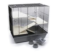 Jaula para roedores ZooPaul Premium Jaula para hámster XXL Incl. Accesorios Gris/Negro 60x36x54cm Ratón Animales pequeños