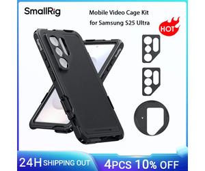 Jaula para teléfono SmallRig S25 Ultra, kit de jaula de vídeo móvil para Samsung S25 Ultra con placa trasera de lente de 17 mm, adaptador de filtro -5254 Cage Kit 5254