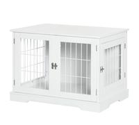 Jaula Pawut para Perros, Mueble 2 en 1 con Mesa Lateral, Jaula Interior para Perros con 2 Puertas con Cierre - Dim. 76L x 54.5 BLANCO