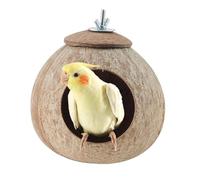 Jaula pequeña para pájaros, de pájaro de coco | Casa de anidación de cáscara de coco | de nueces de coco para un refugio cómodo, hogar de pájaros hecho a mano para loros pequeños,
