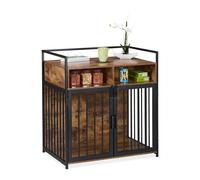 Relaxdays Jaula para perros tipo mueble marrón,negro