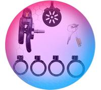 Jaula Plana Negra Masculina con 4 Anillos Y Accesorios, Jaula De Resina Anti Desnudo para Ejercicio Masculino-K + 2 (Tubo De Plata)